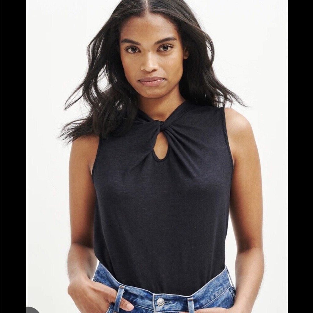 Amour Vert Black Tank With Twist Detail